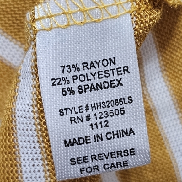 Nautical hoodie knit sweater top yellow and white small - Picture 11 of 11